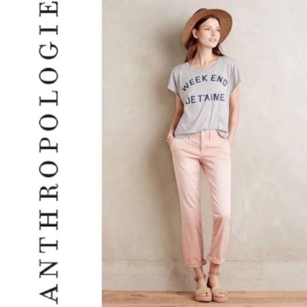 Anthropologie Pilcro Pink Hyphen Fit Chinos - 28
